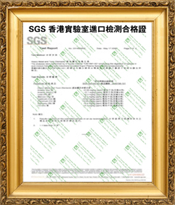 SGS 香港实验室进口检测合格证